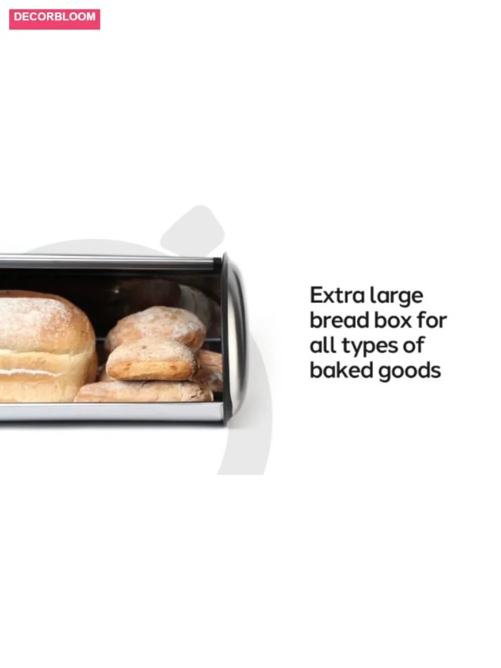 Stainless Steel Roll Top Bread Box Extra Large Airtight Kitchen Counter